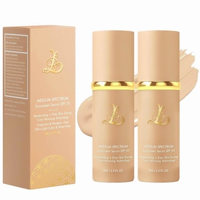 Rises 4 In 1 Color Changing Luxuss Foundation, Medium Spectrum Foundation Makeup, Waterproof & Hydrating,Full Coverage & Long Lasting (2PC- 60ml)