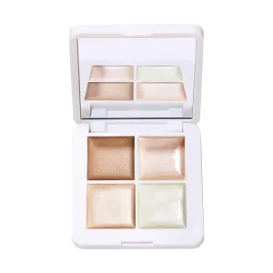 RMS Beauty Glow Quad Mini - Makeup Palette, Cream Highlighter Makeup, Blush Palette, Cheek Lip Tint, Highlight Makeup, Face Palette Makeup All in One