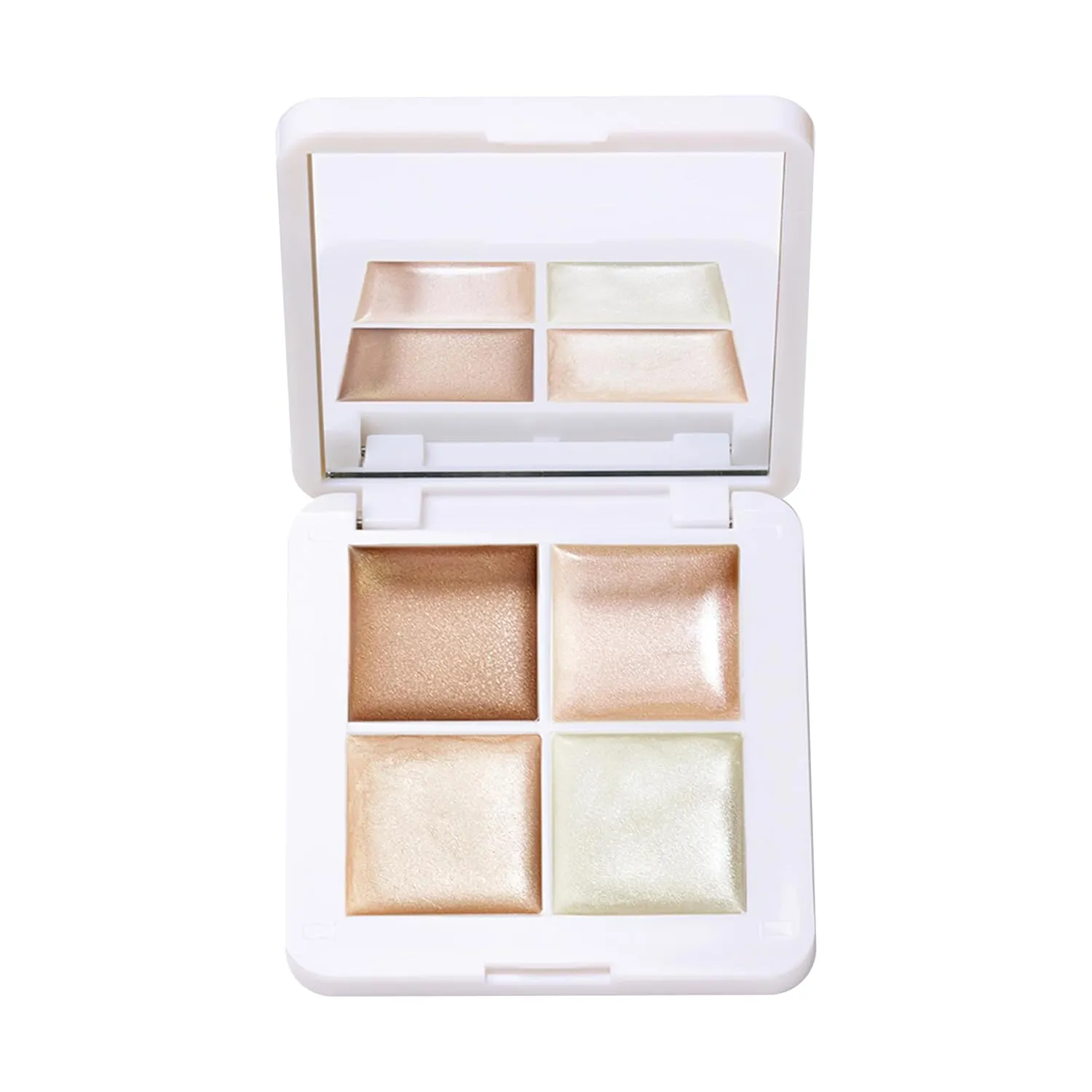 RMS Beauty Glow Quad Mini - Makeup Palette, Cream Highlighter Makeup, Blush Palette, Cheek Lip Tint, Highlight Makeup, Face Palette Makeup All in One