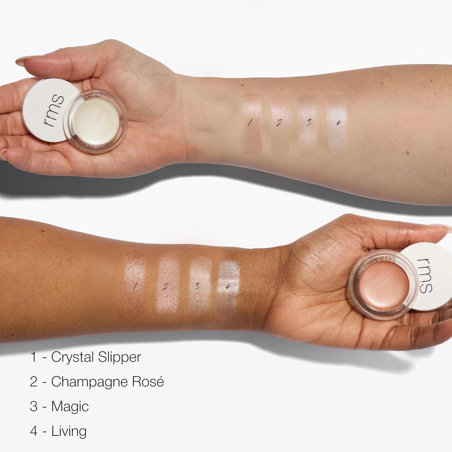RMS Beauty Luminizer - Cream Highlighter Makeup, Face Highlighter & Inner Corner Eye Highlighter, Glow Balm Dewy Makeup Face Highlighters & Luminizers