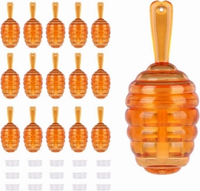RONRONS 20 Pack 5.5ml (0.19oz) Honeycomb Shaped Clear Lip Gloss Tubes, Refillable Empty Lipgloss Containers for DIY Lipstick, Lip Balm, Cosmetics – Amber Travel-Safe Design
