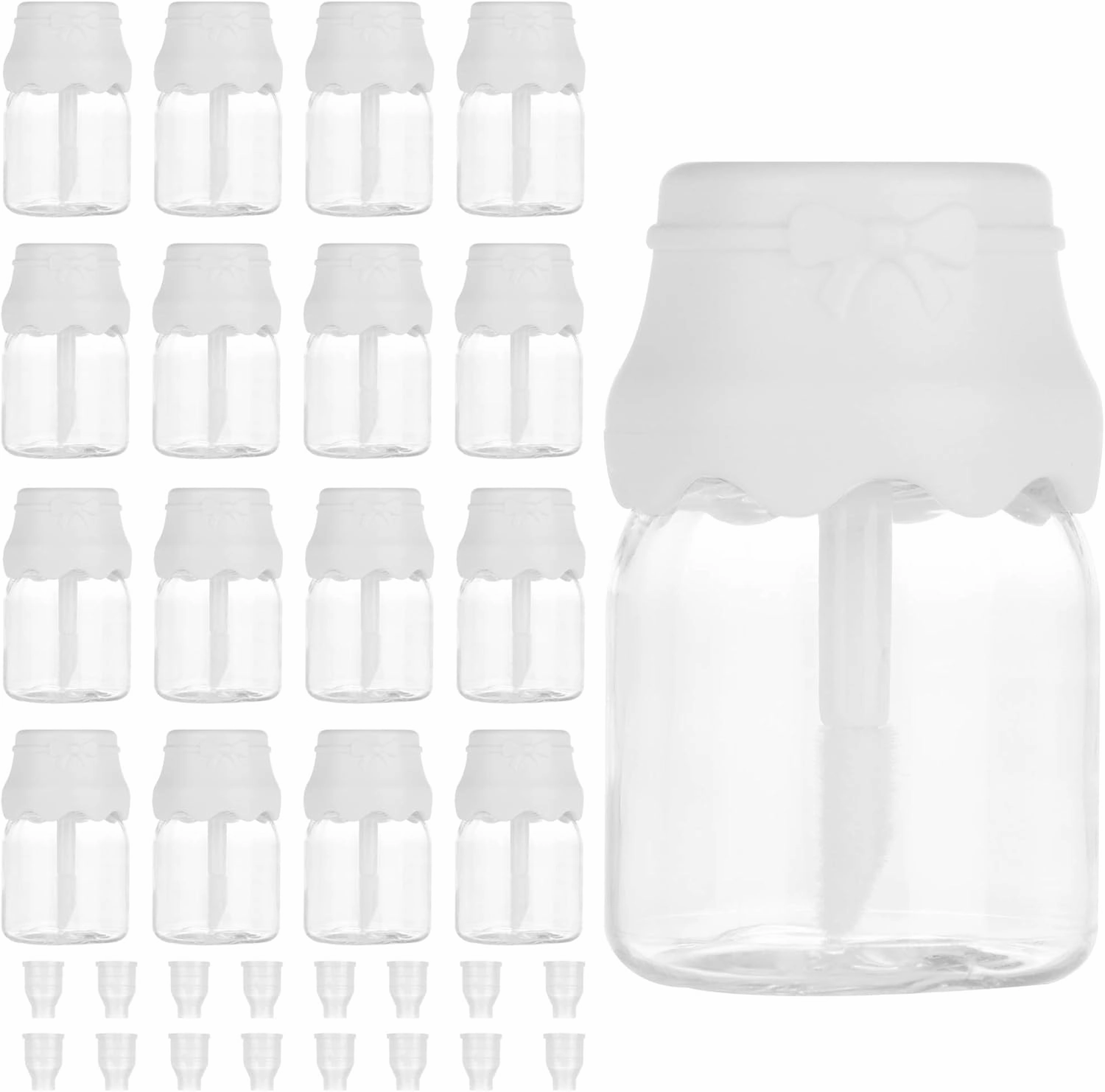 RONRONS 20 Pieces Clear Milk Bottle Shape Lip Gloss Tube Refillable Lipgloss Containers 8ml/0.27oz