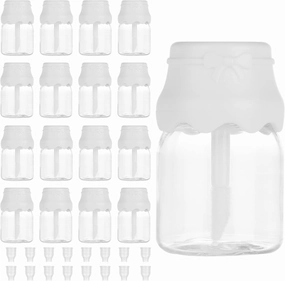 RONRONS 20 Pieces Clear Milk Bottle Shape Lip Gloss Tube Refillable Lipgloss Containers 8ml/0.27oz