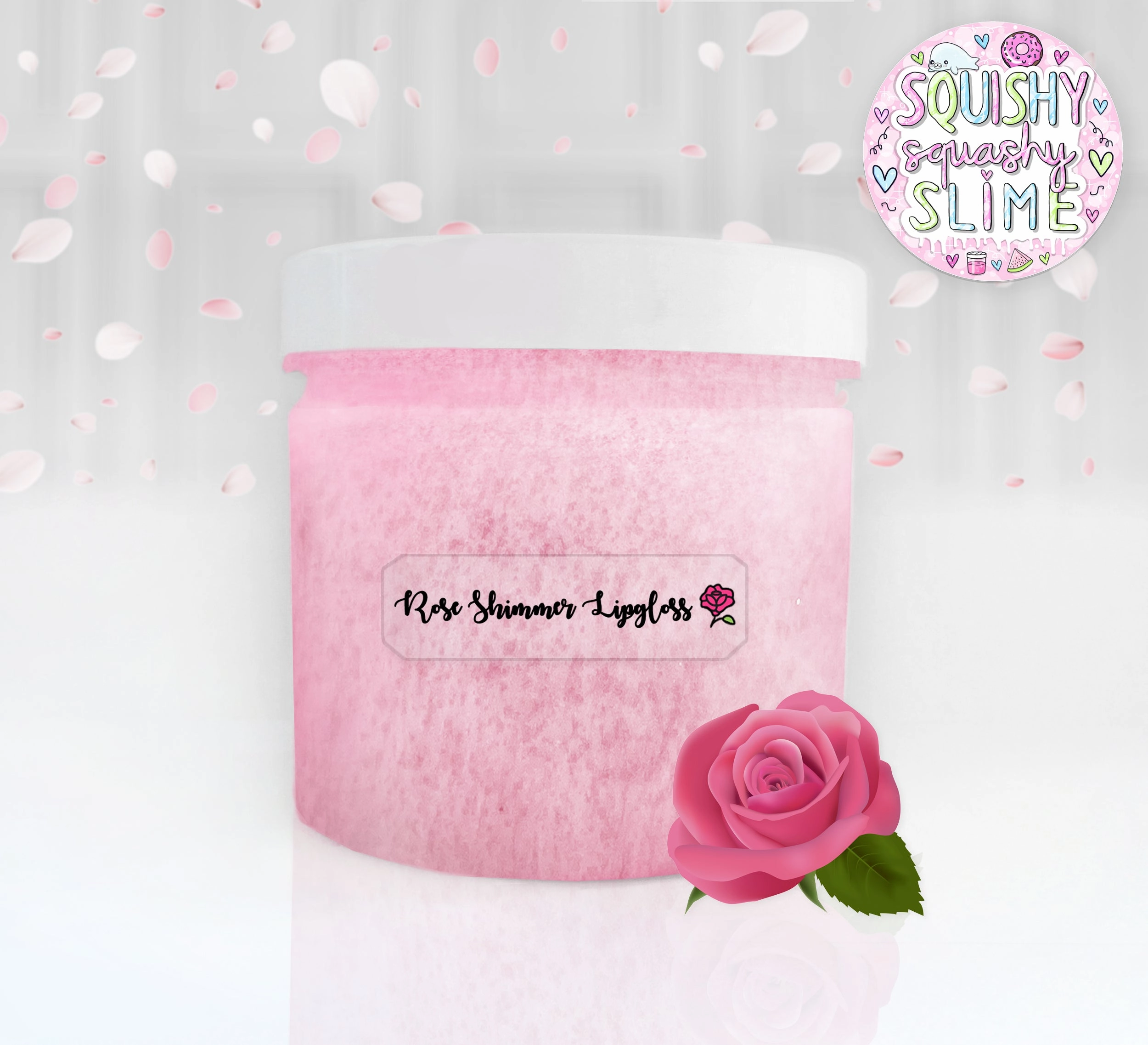 Rose Shimmer Lipgloss - Clear Pigment Slime