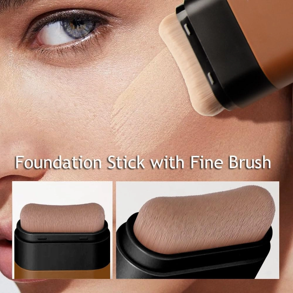 Roseionly Makeup Foundation, Roseionly Foundation Makeup, Instant Concealing Foundation Stick with Built-In Brush, Korean Hydrating Lightweight Foundation Stick with Brush (02)