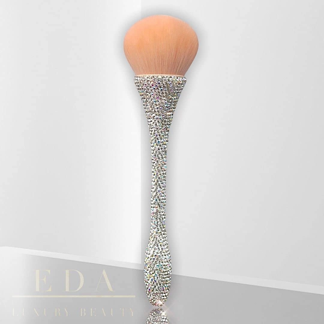 Round Large Diamond Makeup Brush | Powder, Blush, Bronzer, Highlighter, Flawlessly Contouring & Blending Skin | Premium Face Kabuki Brush With Crystals & Rhinestones | Gift For Women