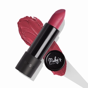 Ru..by's Organics Semi-Matte Lipstick for Women All Indian Tones- Highly Pigmented, Moisturizing, Non Drying, Lightweight and Long Lasting- Lip Makeup, Synthetic Chemical Free- Pink Rhubarb, 3.7g