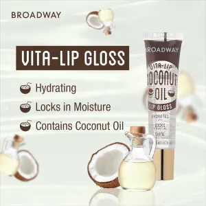 Ruby Kisses Broadway Vita-Lip Clear Lip Gloss (Coconut Oil 12 Pack), Ultra-Hydrating & Soothing Formula with Vitamin Oils, High-Shine Non-Sticky Finish, Healing Glossy Lip Balm Locks in Moisture