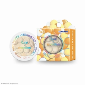 Rude Powder Highlighter, Citrus Fresh, Shimmery Finish, Compact