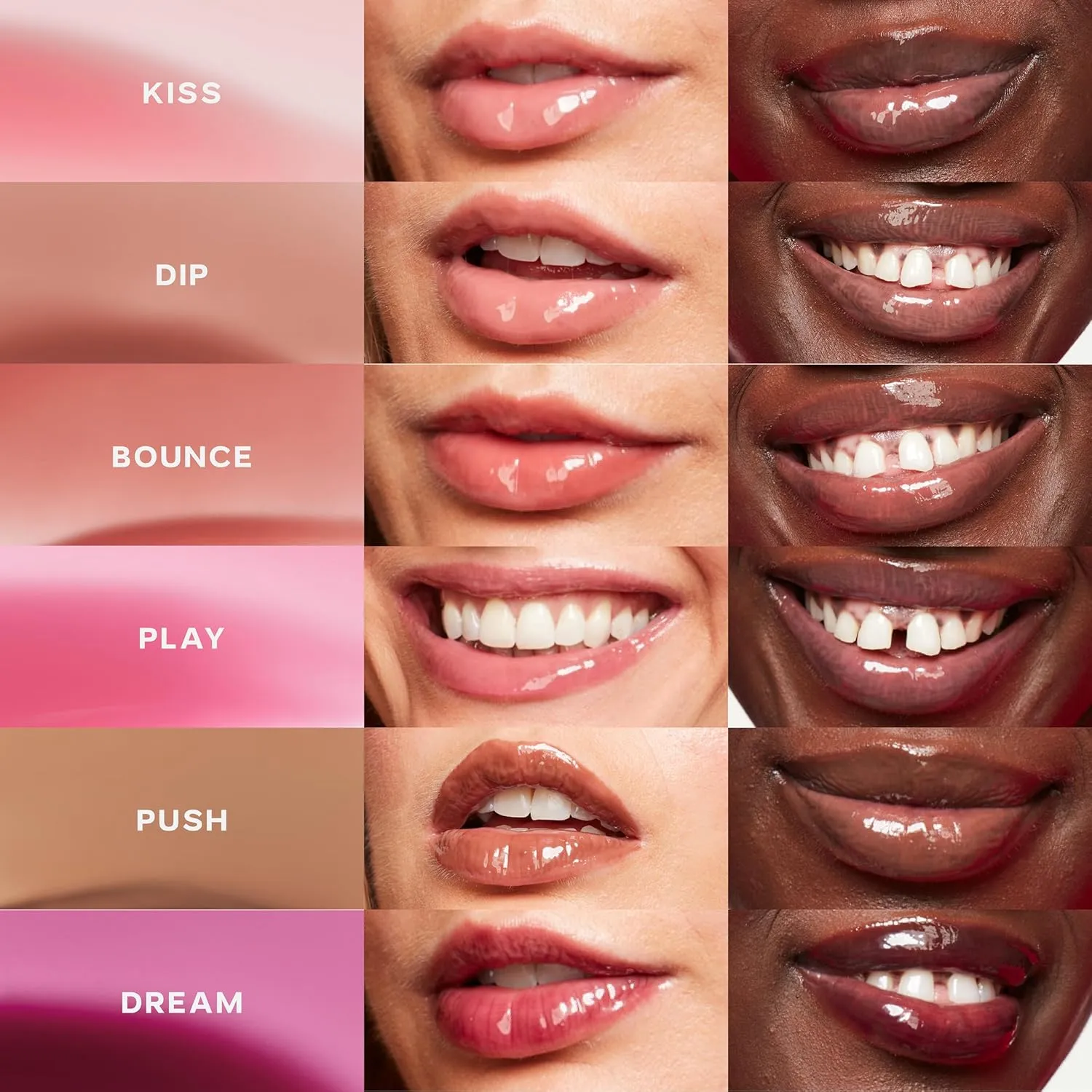 Saie Glossybounce - Hydrating Lip Gloss and Tinted Lip Oil Hybrid with Hyaluronic Acid & Jojoba Oil for Non-Sticky, Ultra-Shiny, Plump & Soft Lips - Everyday Makeup Essential - Bounce (.17 oz)