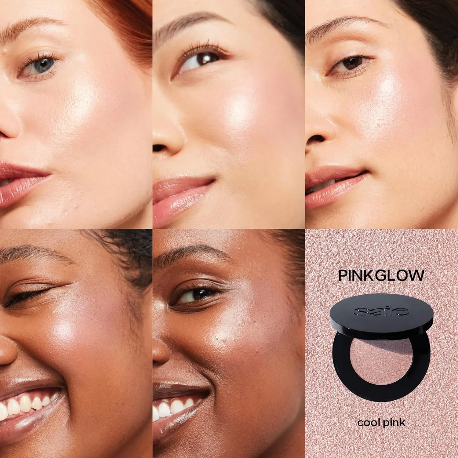 Saie Glow Sculpt Multi-Use Highlighter   Cream Blush - Lightweight with Hyaluronic Acid   Micropearl for Radiant, Glowing Skin - Pinkglow (.02 oz)