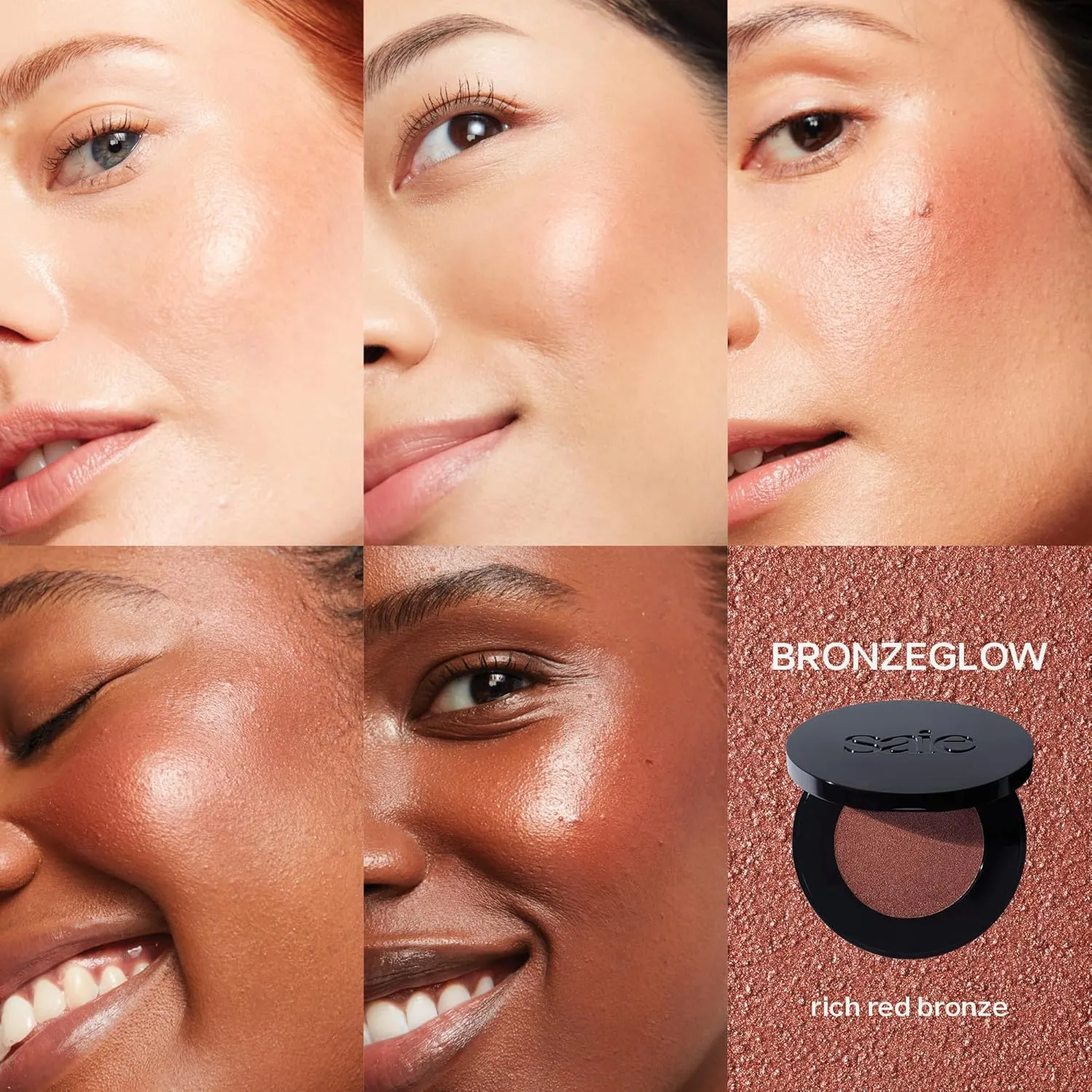 Saie Glow Sculpt Multi-Use Highlighter   Cream Blush Refill - Lightweight with Hyaluronic Acid   Micropearl for Radiant, Glowing Skin - Bronzeglow (.02 oz)