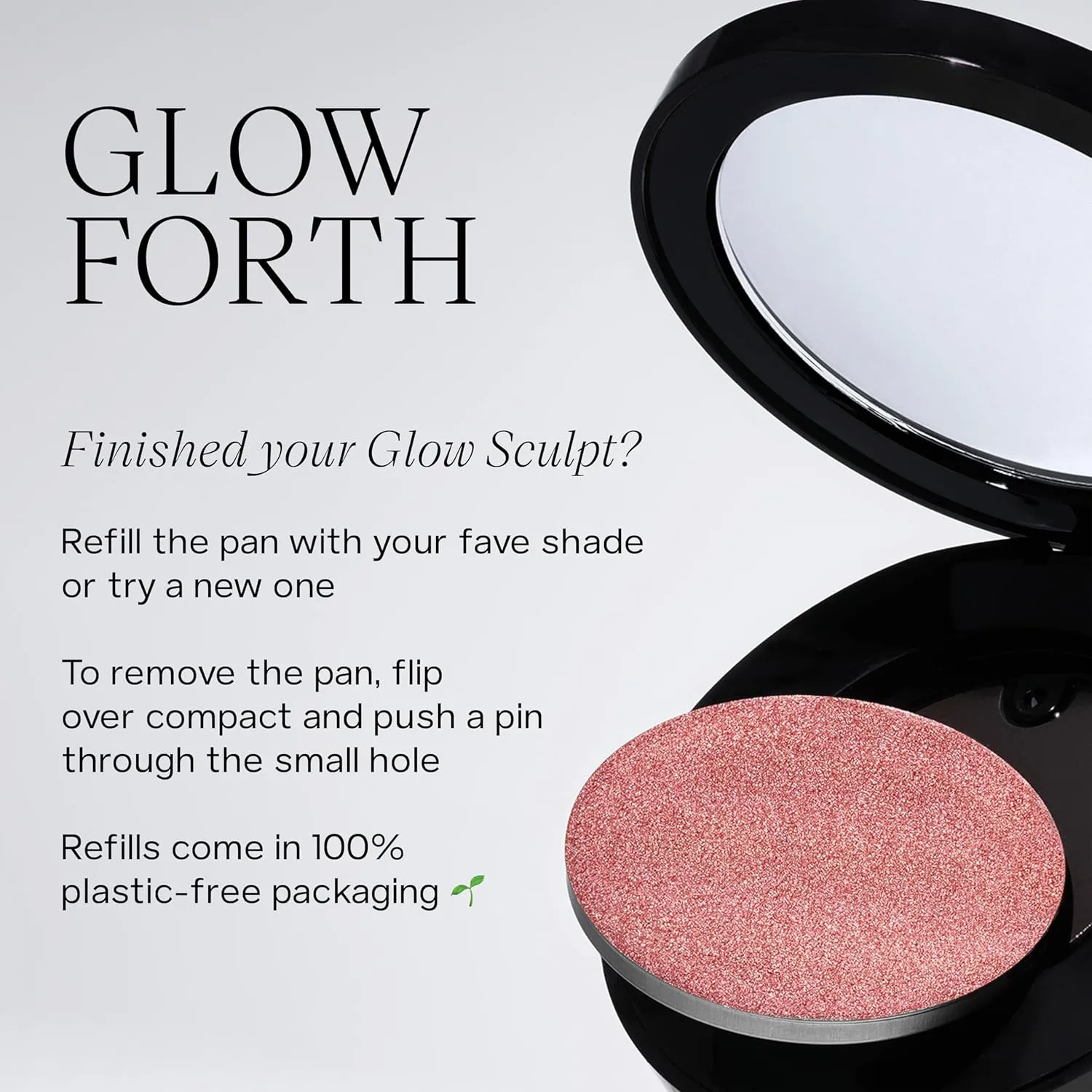 Saie Glow Sculpt Multi-Use Highlighter   Cream Blush Refill - Lightweight with Hyaluronic Acid   Micropearl for Radiant, Glowing Skin - Bronzeglow (.02 oz)