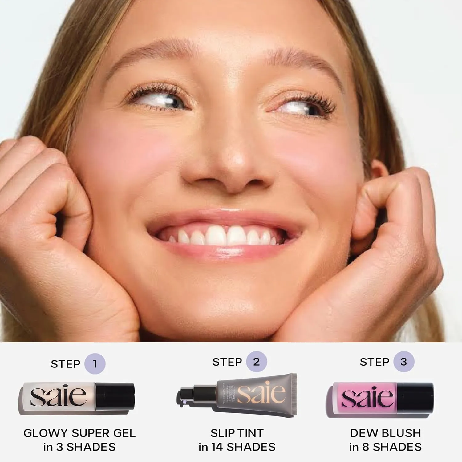 Saie Glowy Super Gel Lightweight Illuminator - Luminizer and Makeup Primer for Glowing Skin - Enriched with Vitamin C   Hydrating Squalane Oil - Roseglow (1 oz)