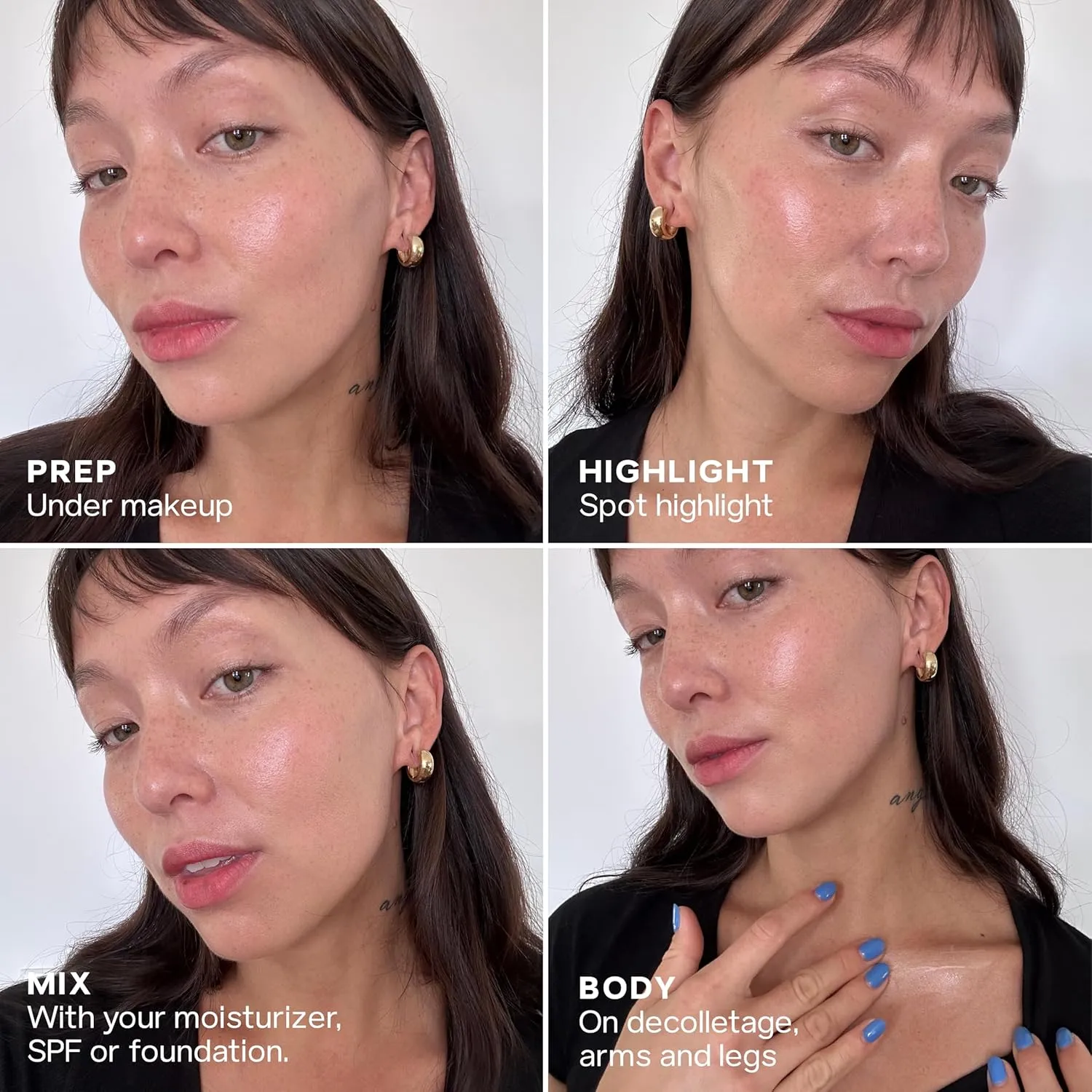 Saie Glowy Super Gel Lightweight Illuminator - Luminizer and Makeup Primer for Glowing Skin - Enriched with Vitamin C   Hydrating Squalane Oil - Roseglow (1 oz)