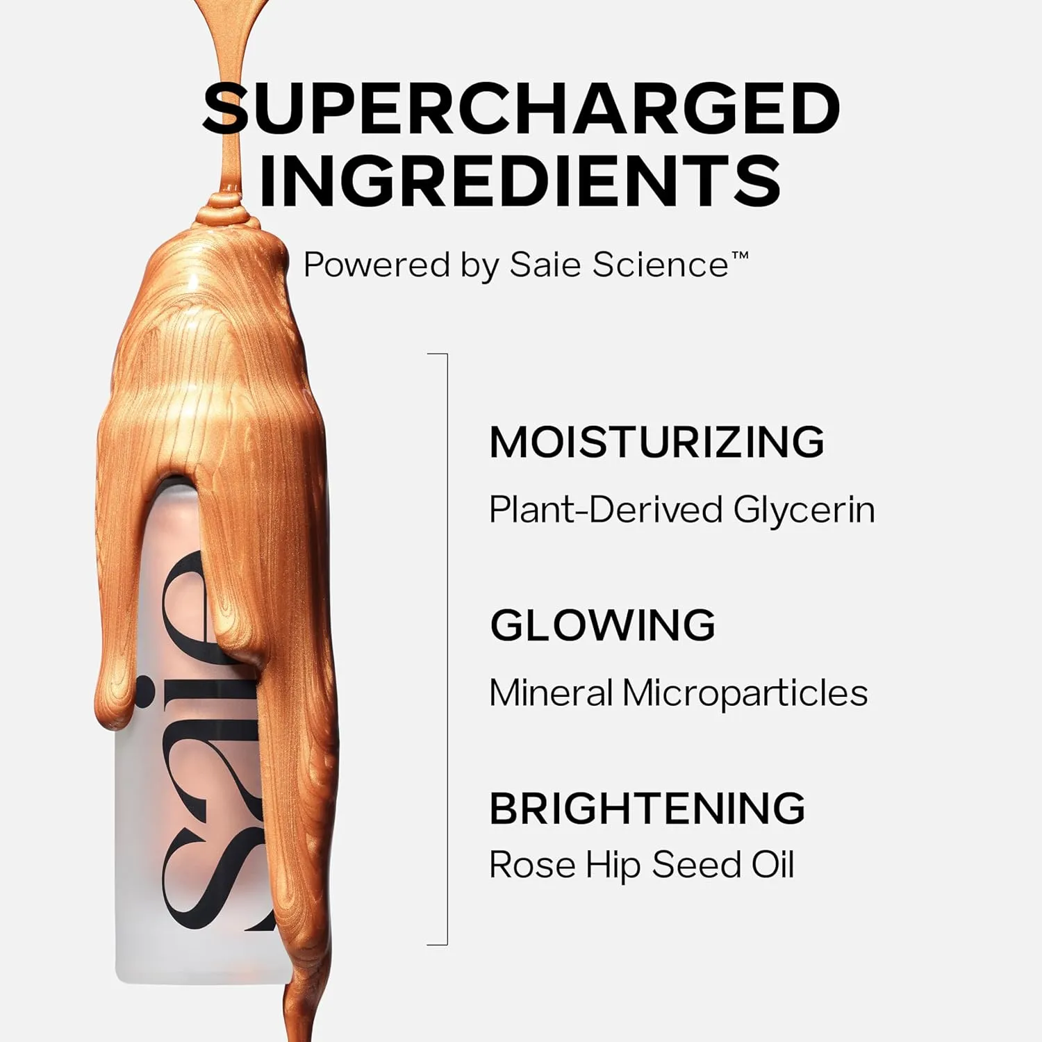 Saie Glowy Super Gel Lightweight Illuminator - Luminizer and Makeup Primer for Glowing Skin - Enriched with Vitamin C   Hydrating Squalane Oil - Roseglow (1 oz)