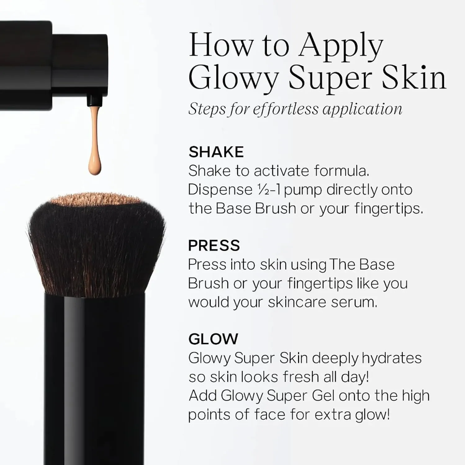 Saie Glowy Super Skin Tint Liquid Foundation - Hydrating Serum Foundation with Lightweight, Medium Coverage - Formulated with Hyaluronic Acid to Hydrate, Brighten and Plump - Shade 3 (1.01 oz)