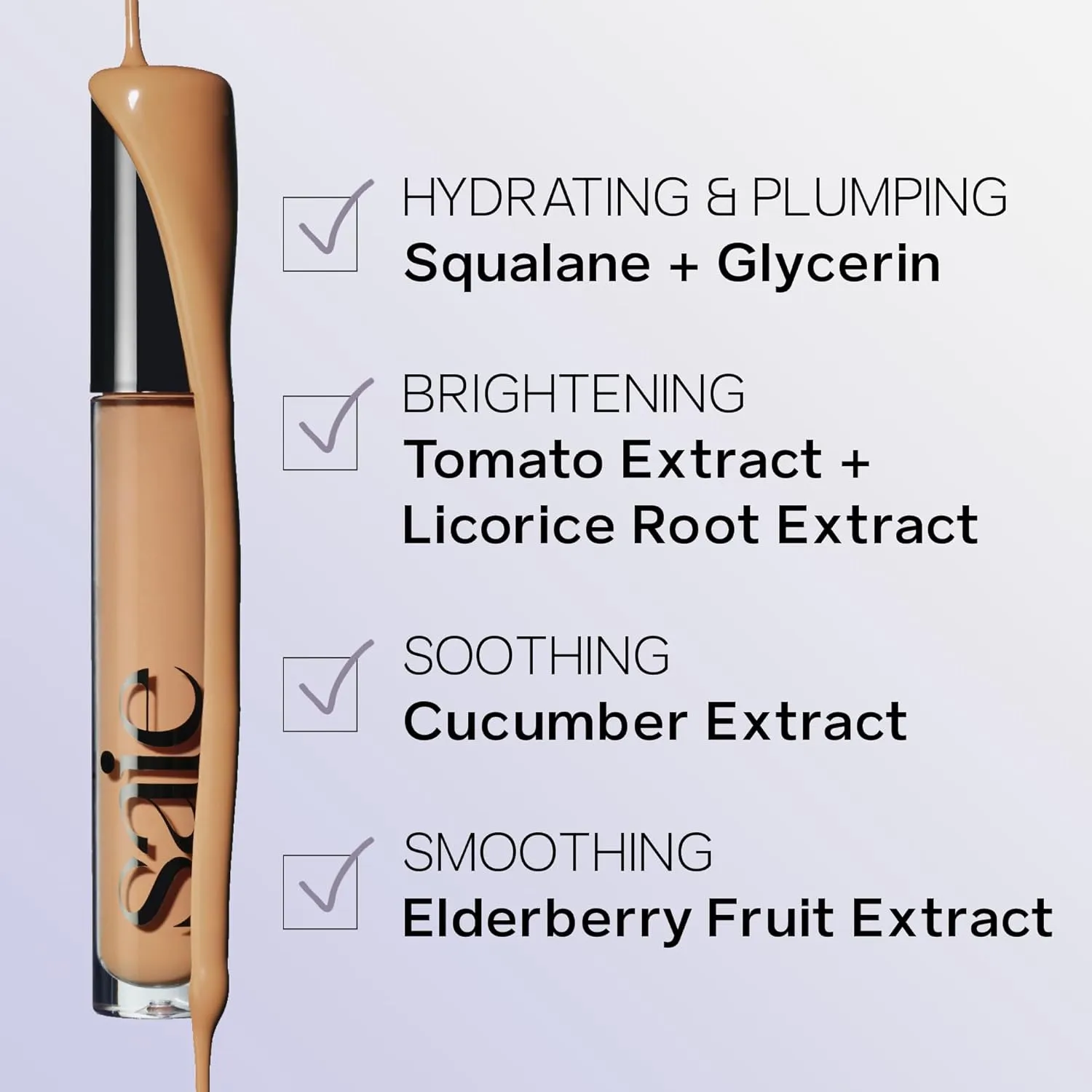 Saie Hydrabeam Under Eye Brightener - Sheer   Hydrating Eye Brightener with Cucumber Extract - Instantly Illuminates Skin for a Radiant Finish - Shade 0.5 (0.2 oz)