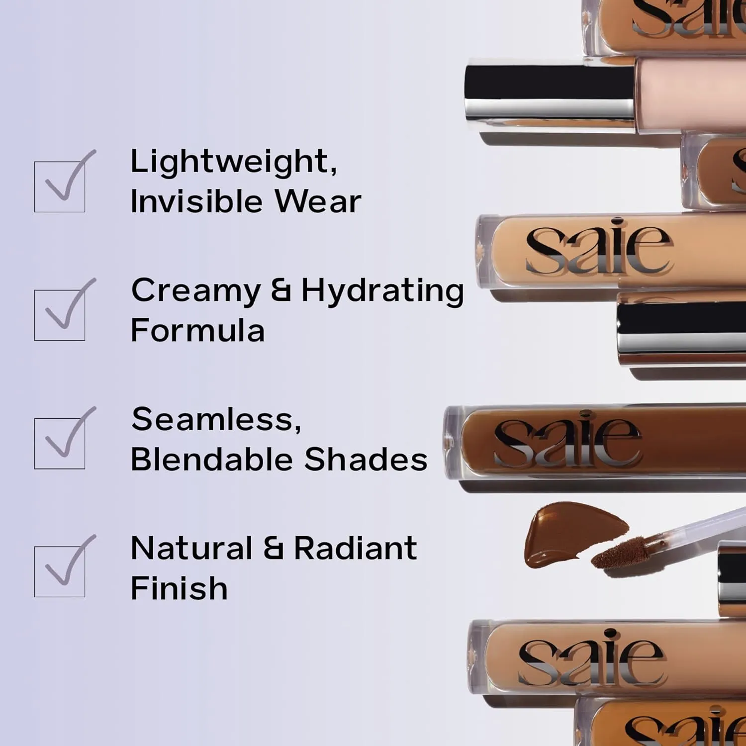 Saie Hydrabeam Under Eye Brightener - Sheer   Hydrating Eye Brightener with Cucumber Extract - Instantly Illuminates Skin for a Radiant Finish - Shade 0.5 (0.2 oz)