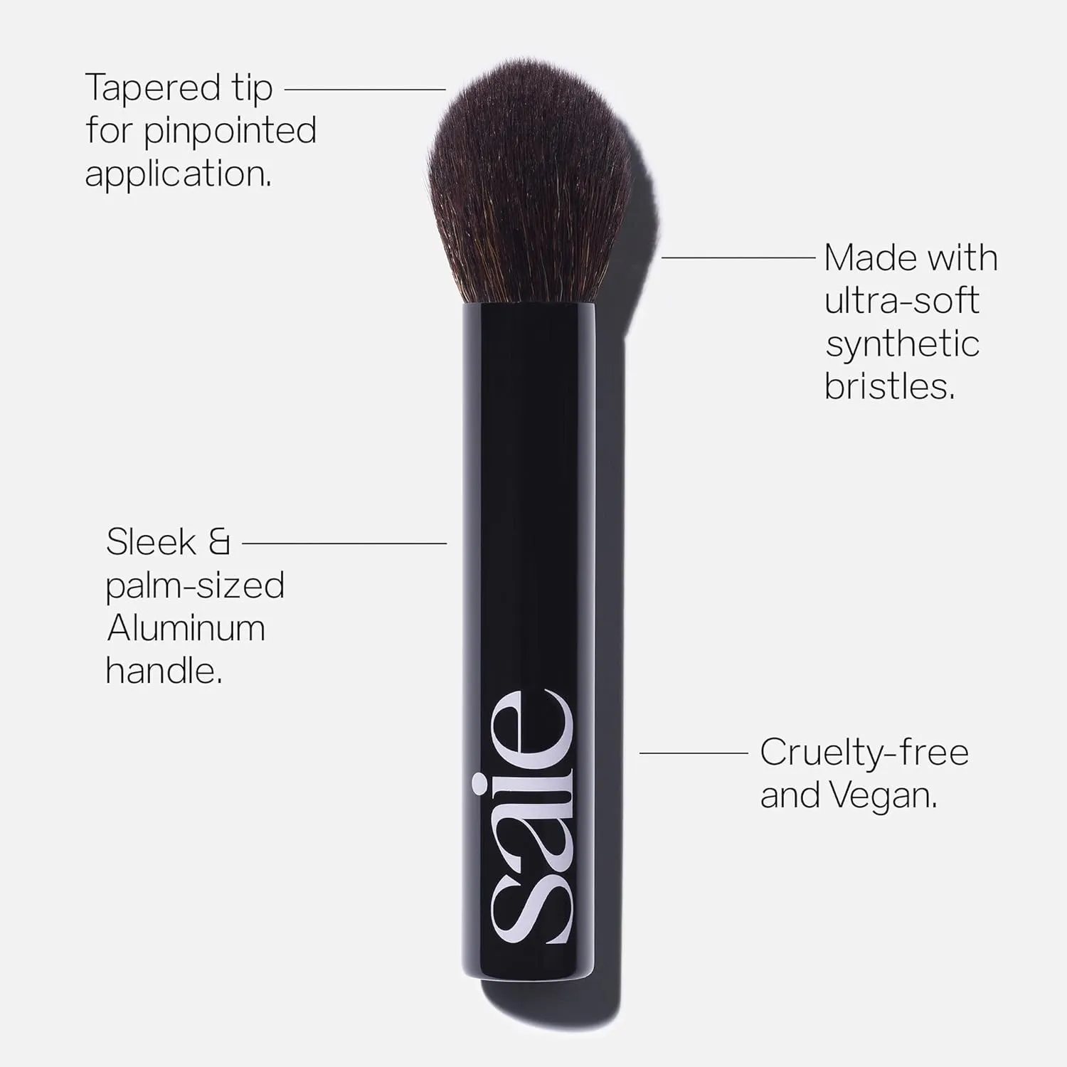 Saie The Fluffy Brush - Soft, Multi-Use Pressed   Loose Powder Brush - Fluffy Makeup Brush with Tapered Tip for Precise Application - Vegan, Cruelty-Free (1 Count)