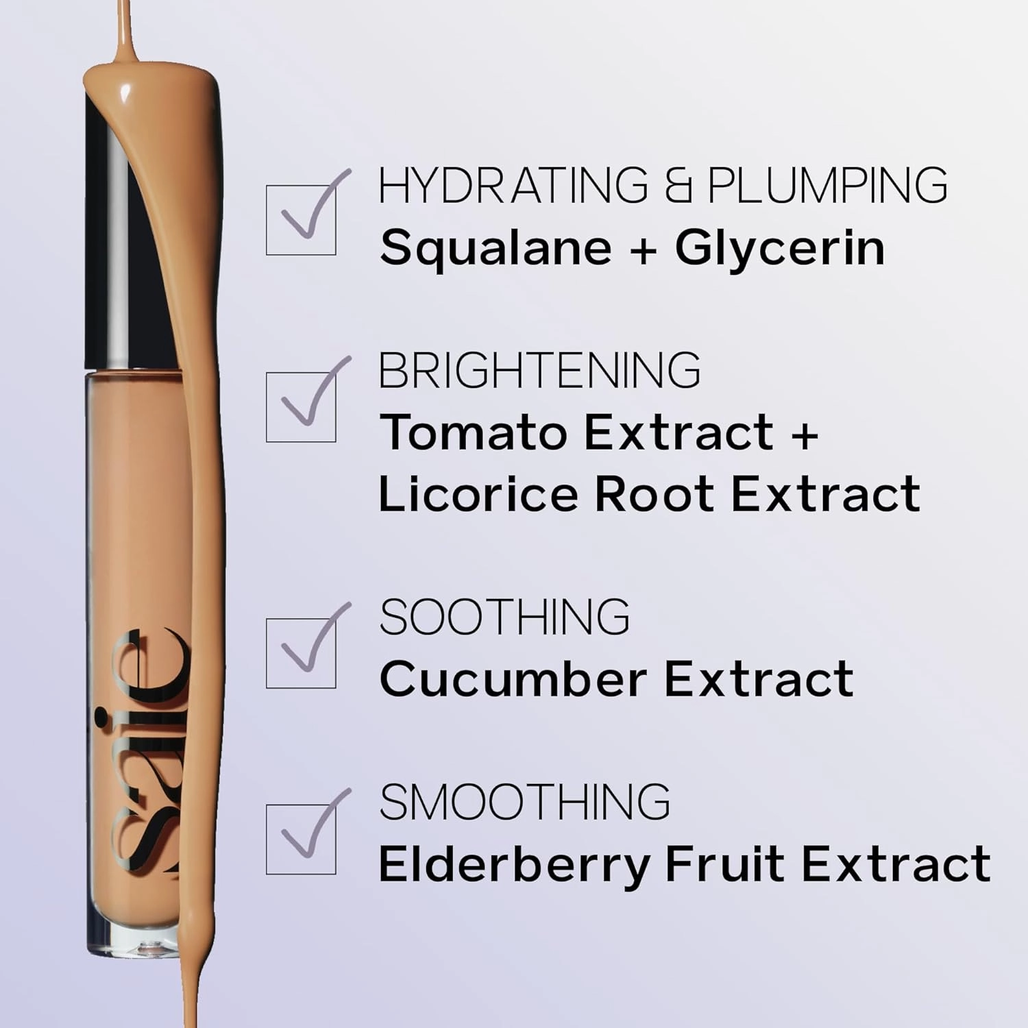 Saie Hydrabeam Under Eye Brightener - Sheer   Hydrating Eye Brightener with Cucumber Extract - Instantly Illuminates Skin for a Radiant Finish - Shade 3 (0.2 oz)