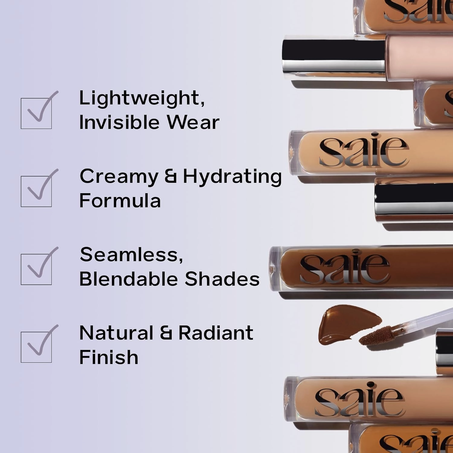 Saie Hydrabeam Under Eye Brightener - Sheer   Hydrating Eye Brightener with Cucumber Extract - Instantly Illuminates Skin for a Radiant Finish - Shade 3 (0.2 oz)