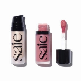 Saie Mini Glowy Super Gel Lightweight llluminator & Makeup Primer - Starglow (0.5 oz)   Dew Blush - Lightweight Liquid Blush with a Blendable   Buildable Cream Finish - Chilly (.40 oz)