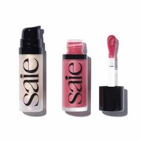 Saie Mini Glowy Super Gel Lightweight llluminator & Makeup Primer - Starglow (0.5 oz)   Dew Blush - Lightweight Liquid Blush with a Blendable   Buildable Cream Finish - Dreamy (.40 oz)