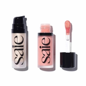 Saie Mini Glowy Super Gel Lightweight llluminator & Makeup Primer - Starglow (0.5 oz)   Dew Blush - Lightweight Liquid Blush with a Blendable   Buildable Cream Finish - Rosy (.40 oz)