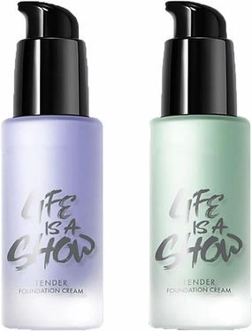 SBTRKT Water-Bursting Makeup Cream, Hydrating Beauty Face Cream, Waterproof Primer Face Makeup Pore Minimizer, Concealer Lasting Nude Makeup, Three-in-One Makeup Primer Cream. (Purple&Green)