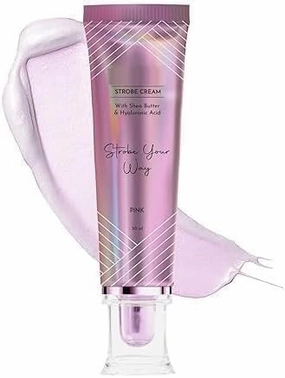 SELVANI Strobe Cream - Pink, 30g | Primer   Highlighter   Moisturizer | Shea Butter & Hyaluronic Acid | Intense Hydration | Flawless Radiant Dewy Skin | Illuminating & Glowing Makeup Base