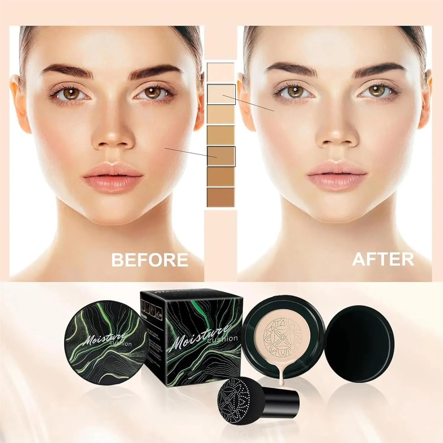 Serenita Elixir Cream, Serenita Elixir, Honey and Pine Makeup, Serenita Elixir Bb Cream, Serenita Elixir Cream Foundation, Air Cushion Cc Cream, Hydrating and Long Lasting (NUDE)