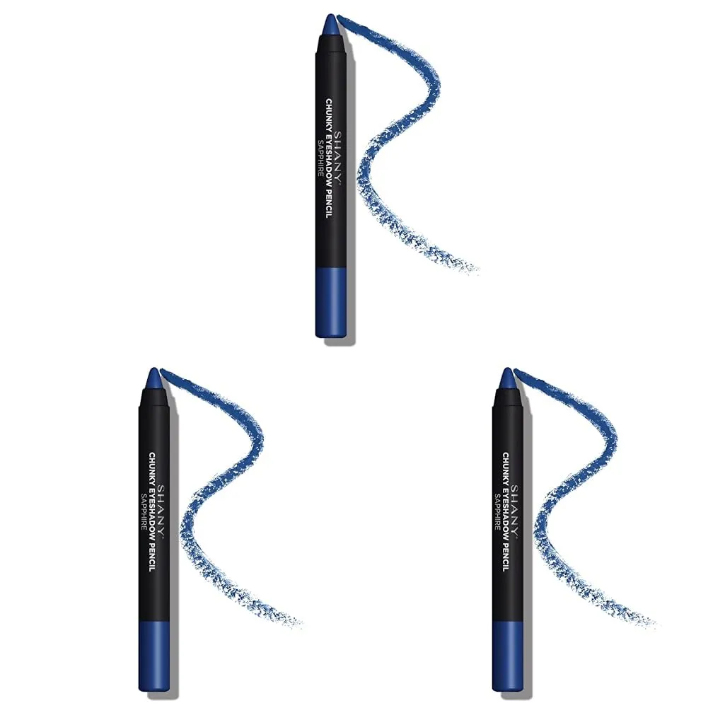 SHANY Chunky Eyeshadow Eye Pencil With Vitamin E & Aloe Vera - SAPPHIRE (Pack of 3)