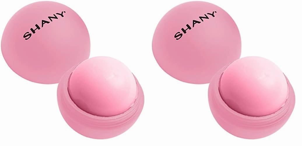 SHANY Lip Balm Sphere - Nourishing Hydrating Lip Balm Lip Care Infused with Shea Butter and Moisturizing Oils to Soothe and Repair Dry and Cracked Lips - Pink (Pack of 2)
