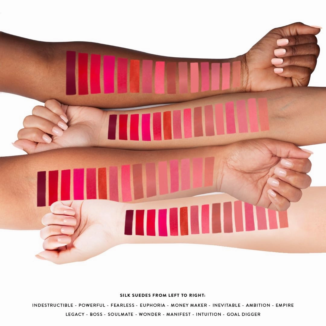 Silk Suede Lipstick for Women - Long-Lasting, Waterproof Lipstick with Hydrating Semi-Matte Finish - Creamy, Cruelty-Free - Highly Pigmented with Mirror - 24-Hour Stay Power (AMBITION)