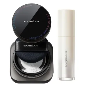 Soft Focus Makeup Powder Waterproof Oil Control Setting Powder 01 and 3D Liquid Highlighter 01, Face Cosmetics Kit, 2Pcs