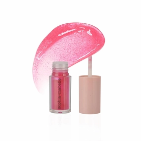 Sophia   Mabelle Hydrating Lip Oil – Lightweight, Non-Sticky & High-Shine Lip Gloss Oil – Moisturizing, Nourishing, Soothing Tinted Formula for Soft Lips – 3.7g (Shady Beach (Hot Pink), 3.7g)
