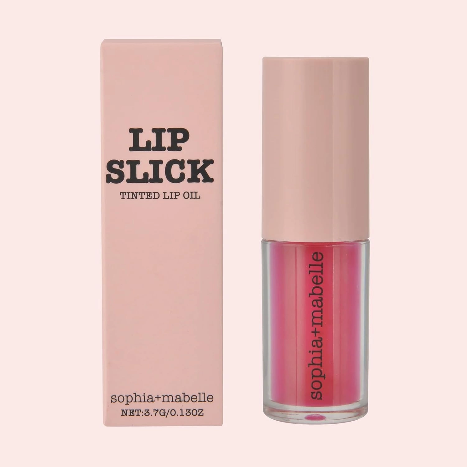 Sophia   Mabelle Hydrating Lip Oil – Lightweight, Non-Sticky & High-Shine Lip Gloss Oil – Moisturizing, Nourishing, Soothing Tinted Formula for Soft Lips – 3.7g (Shady Beach (Hot Pink), 3.7g)