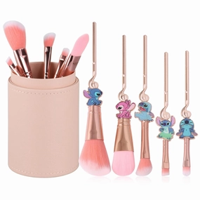 Stich Makeup Brushes with Brushes Holder, Stich Stuff Interstellar Baby Makeup Brushes, Stich Gifts for Girls and Women(Pink)