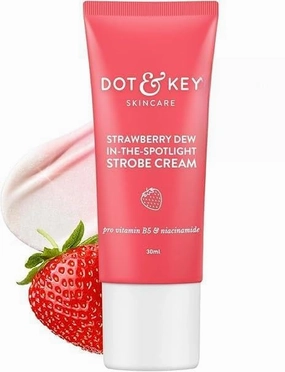 Strawberry Dew Strobe Cream for Face | Skin Radiance Cream | Moisturizer & Highlighter for Face | for Dewy Glazed Instant Glow | Boosts Hydration| for Women & Men | 30ml