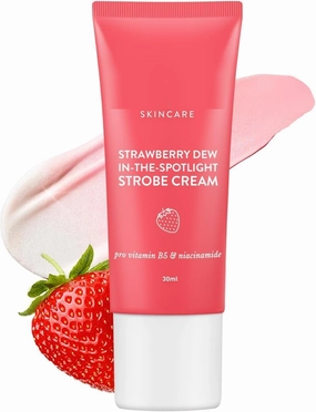 Strawberry Dew Strobe Cream For Face Skin Radiance Cream | Moisturizer & Highlighter For Face | For Dewy Glazed Instant Glow | Boosts Hydration | For All Skin Types | For Women & Men | 30Ml