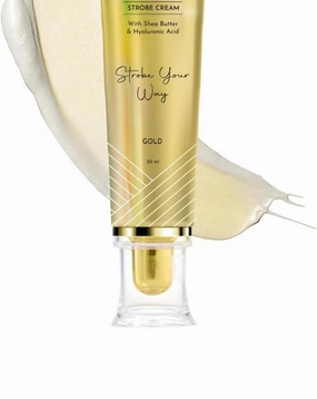 Strobe Cream - 30g | Primer   Highlighter   Moisturizer | Shea Butter & Hyaluronic Acid | Intense Hydration | Flawless Radiant Dewy Skin (Gold)