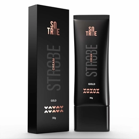 Strobe Cream Gold For Face Radiance, Multipurpose Strobe Cream, Dewy Glazed Instant Glow, Highlighter For Glowing Face, Boosts Hydration, For All Skin Types, 30g, 1.05oz