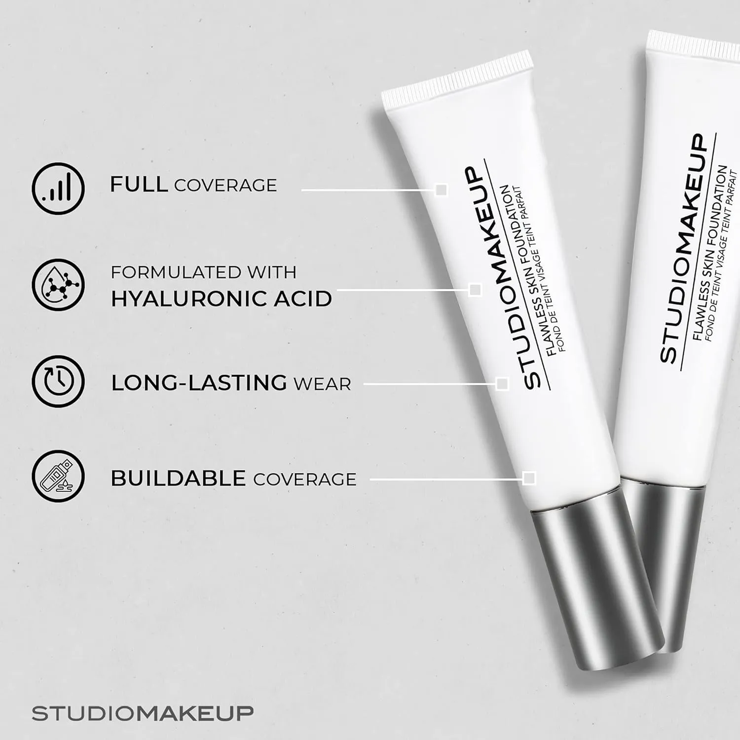 StudioMakeup Flawless Skin Liquid Foundation - 1 fl oz Lightweight Full Coverage Foundation for All Skin Types - Ultra Hydrating for Luminous Finish - Long Wear