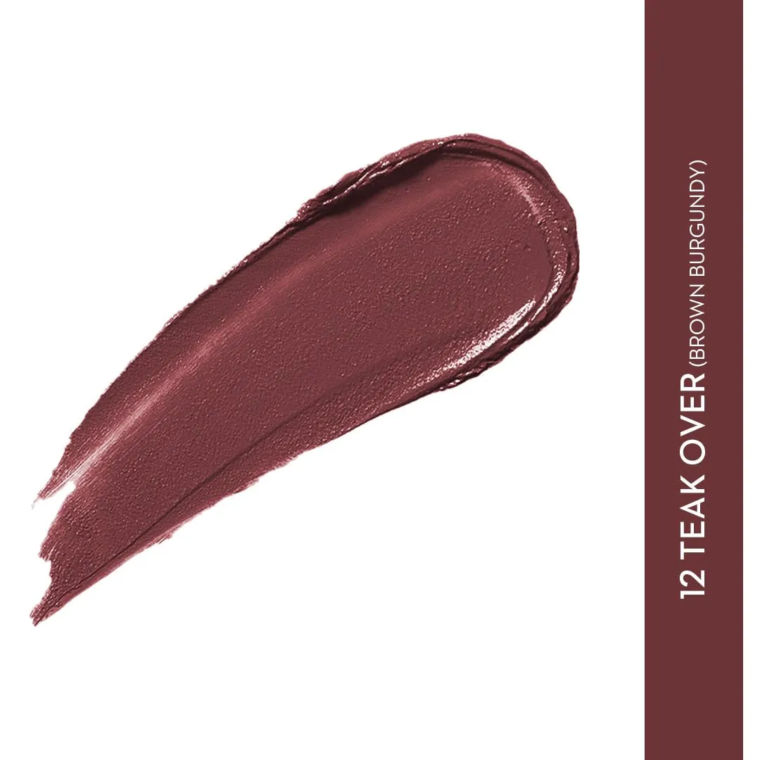 SUGAR Cosmetics Nothing Else Matter Longwear Lipstick12 Teak Over (Purple Brown, Brown Burgundy) matte finish, Water-resistant, Longlasting, Paraben free