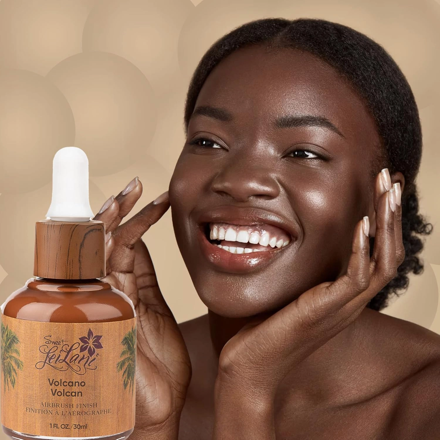 Sweet LeiLani Liquid Foundation, Waterproof Full Coverage Foundation Vegan, Cruelty-Free, 3 in 1 Makeup Foundation Liquid. No Parabens, Gluten, Fragrance (Volcano)- 1 oz