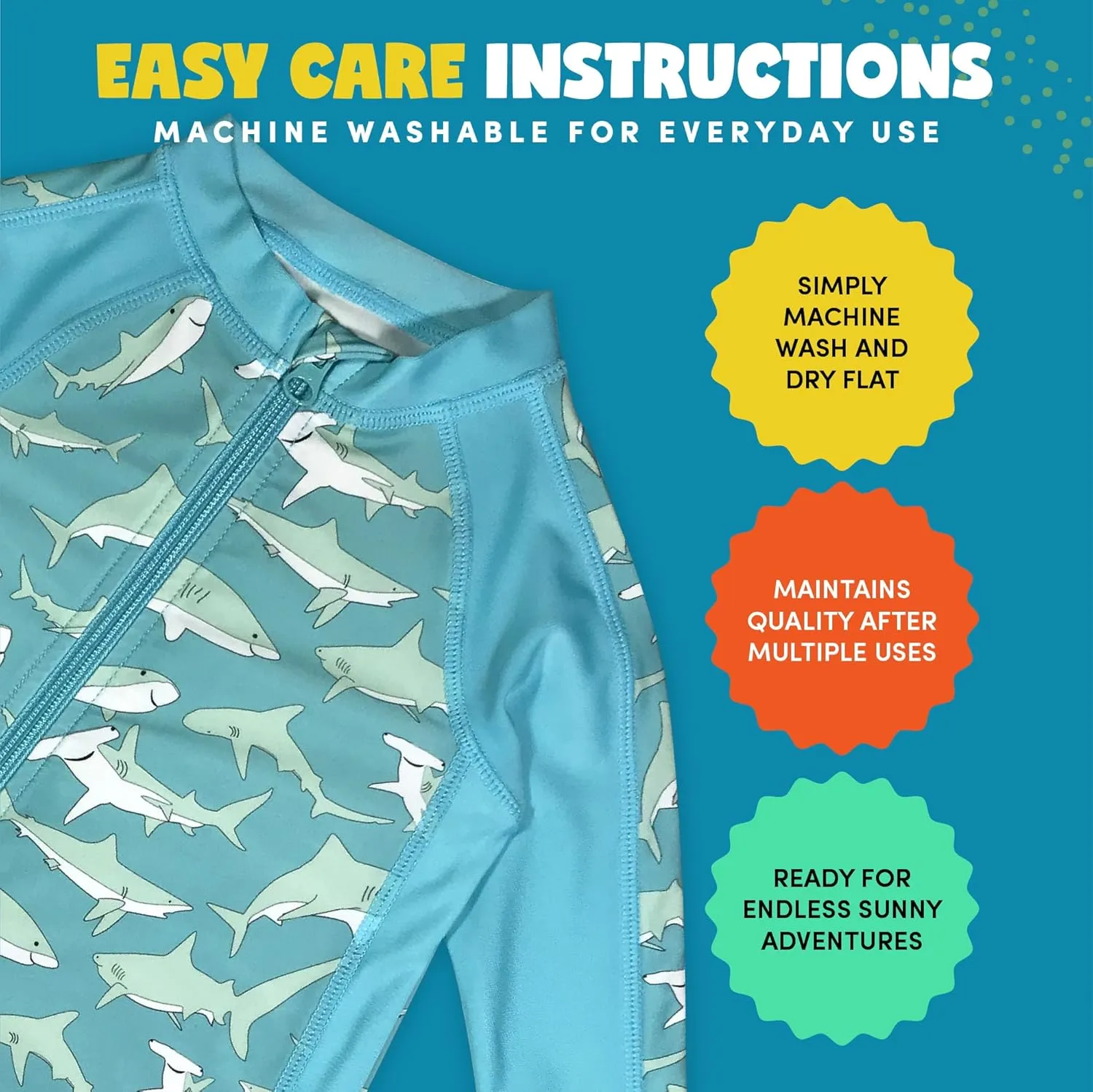 SwimZip Boys' Long-Sleeve UPF 50  Swimsuit for Baby, Toddler, & Little Boys