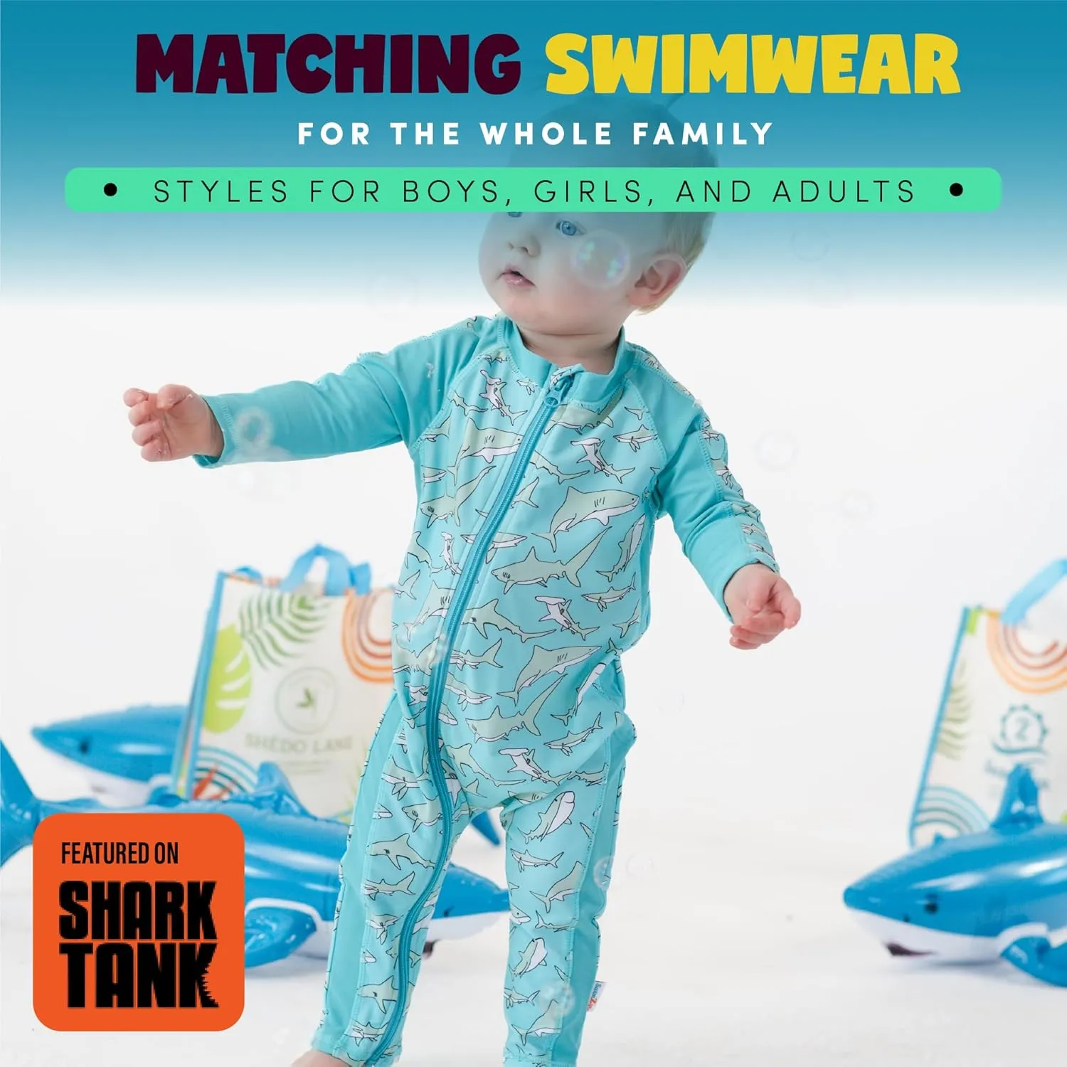 SwimZip Boys' Long-Sleeve UPF 50  Swimsuit for Baby, Toddler, & Little Boys