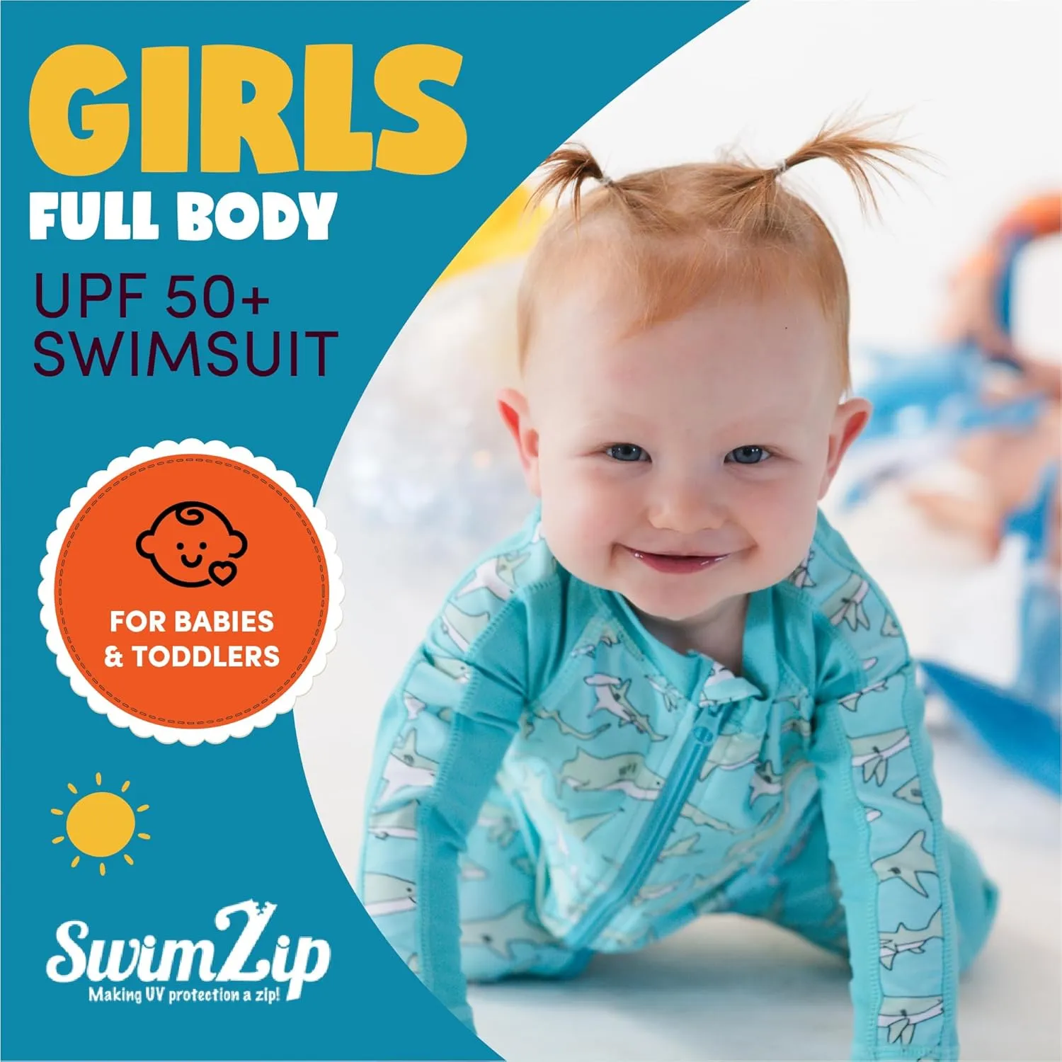 SwimZip Boys' Long-Sleeve UPF 50  Swimsuit for Baby, Toddler, & Little Boys