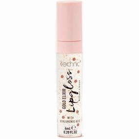 Technic Cosmetics Clear Gold Elixir Lip Gloss - Hydrating Glossy Finish with Gold Flecks